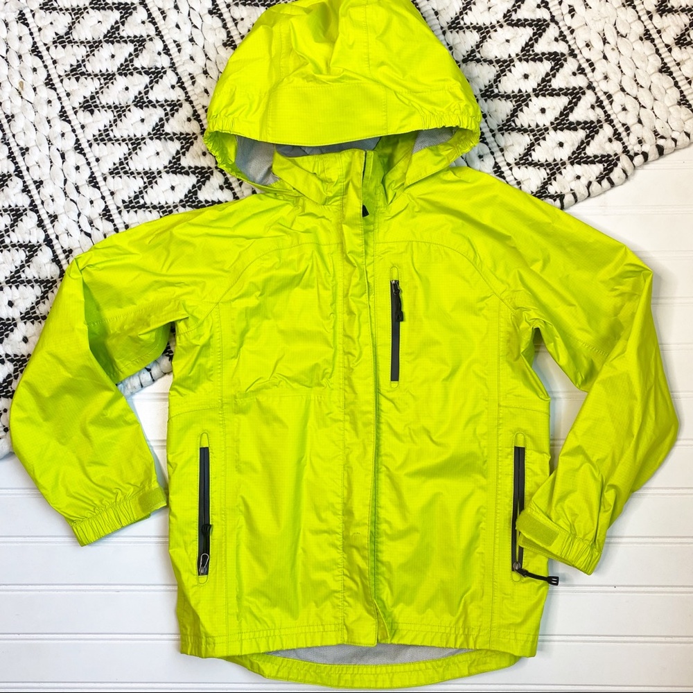 REI Kids Neon Yellow Raincoat with Hood